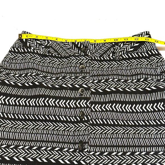 Maeve Anthropologie Black and White Tribal Stripe Mini Skirt Women's 4 - Picture 4 of 6